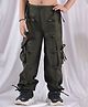 NEUDIS Cotton Solid Cargo Pants - Olive Green
