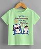 KNITROOT Cotton Lycra Mothers Day Theme Half Sleeves I Get My Awesomeness From My Mumma Text Printed Tee - Green