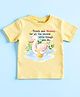 KNITROOT Cotton Lycra Mothers Day Theme Half Sleeves Thank You Mommy For All The Special Little Things You Do Text Printed Tee - Yellow