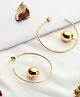 Teulrip Luxury Spiral Half Hoop Ball Earrings - Golden