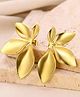 Teulrip Gold Plated Stainless Steel Petal Half Flower Stud Earrings - Golden