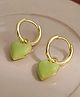 Teulrip Korean Two Wear Retro Heary Buckle Earrings- Olive
