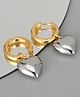 Teulrip Love Heart Huggie Hoop Earrings - Golden & Silver