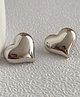 Teulrip Love Heart Shaped Stud Earrings- Silver