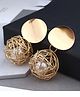 Teulrip Ball Rapping Drop Dangle Earrings - Golden