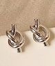 Teulrip Stainless Steel Twisted Knot Stud Earrings - Silver