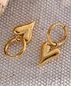 Teulrip Luxury Stainless Steel Heart Pendant Hoop Earrings - Golden