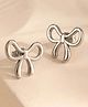 Teulrip Small Bow Titanium Steel Stud Earrings - Silver