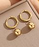 Teulrip Stainless Steel Round Ball Pendant Earrings- Golden