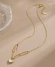 TEULRIP Stainless Steel -Paper Clip Chain -White Shell Heart Pendant Necklace - Golden