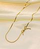 TEULRIP Stainless Steel Bow Knot Pendant Snake Chain Choker Necklace - Golden