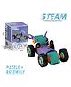 BitFeex Soft Rubber Block Assembly Vehicle Practical Ability Improves Imagination Enhances Creativity Building Blocks for Children Engineering Vehicle Toy DIY Assembled STEM Educational Toy for Toddlers Children-[Assemble]