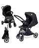 Infantso Glide X Baby stroller / Pram for new born, kids with Safety Harness Belt, Large Storage Basket, Reversible Handle, Folding with one hand, Shock Absorption Wheels, Lightweight Baby Stroller for 0 to 3 Years (Black)