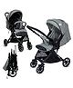 Infantso GlideX Baby stroller / Pram for new born, kids with Safety Harness Belt, Large Storage Basket, Reversible Handle, Folding with one hand, Shock Absorption Wheels, Lightweight Baby Stroller for 0 to 3 Years (Grey)