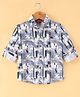 Radutu Full Sleeves Abstract Printed Shirt - Light Blue