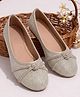Toothless Checked Glitter Designed & Rhinestones Embellished Ballerinas - Silver