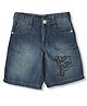 LEO Denim Typography Printed Bermuda Shorts - Blue