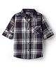 Noddy Full Sleeves Cotton Lycra Plaid Checked Shirt - Red & Navy Blue