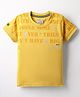 Noddy Knitted Half Sleeves Typography Printed Tee - Mustard Yellow