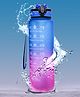 Voncasa Motivational Sipper Water Bottle with Time & Level Marker, Blue Purple, 1 Liter