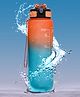 Voncasa Motivational Sipper Water Bottle with Time Marker, Orange Mint, 1 Liter