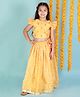 Lil' Drama Cap Sleeves Foil Checked Floral Printed & Embroidered Lehenga Choli Set - Yellow