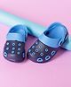 PASSION PETALS Colour Blocked Perforated Clogs - Blue & Black