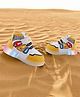 PASSION PETALS Colour Blocked & Abstract Designed With Velcro Closure LED Shoes - Yellow & White