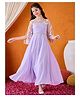 Cherry & Jerry Three Fourth Sleeves Floral Embroidered Dress - Mauve