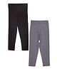 The Mom Store Cotton Pack of 2 Solid  Leggings - Grey & Black