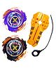 PLUSPOINT Bey Battling Top Speed Burst Launcher Grip Toy Blade Set Purple + Black Gyro Blades Battling Tops Metal Fusion Starter Set with Launcher Gift Toys for Boys Kids Children Age 6+
