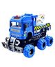 PLUSPOINT 6x6 Rescue Tow Truck Realistic Friction Powered Toy Push & Go Tow Truck Toy 6 Wheels Deformation Truck with Lights and Sound Vehicle Carrier Big Heavy Duty Wrecker - Blue