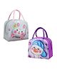 PLUSPOINT Insulated Kids Lunch Bags for Boys and Girls - Multicolor | Travel Friendly and Cute School Lunch Box Bag for Teens & Toddlers Pack of 2 with Cute Cartoon Print Ideal Gift for Children Kids