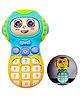PLUSPOINT Cute Toy Phone for Kids with Music and Light and Smile Face Early Educational Mobile Cell Phone Pretend Play Face Changeable Sound Making Toys Expression Mobile for Baby Toddler