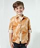 CAVIO Cotton Full Sleeves Abstract Printed Shirt & Music Text Printed Tee Set - Gold
