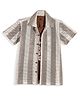 CAVIO Cotton Half Sleeves Striped Embroidered Shirt & Dare Text Printed Tee Set - Brown