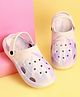 Pine Kids Backstrap Closure Marble Printed Clogs - Purple
