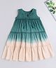 The Magic Wand Sleeveless Tassels Detailed Tie Dye Tiered Dress - Teal Blue