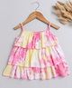 The Magic Wand Rayon Sleeveless Tie Dye Layered Top - Pink & Yellow