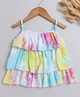 The Magic Wand Rayon Sleeveless Tie Dye Layered Top - Multi Colour