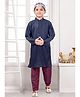 Pehanaava Cotton Blend Eid Theme Full Sleeves Solid Kurta Pyjama With Cap Set - Wine