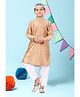Pehanaava Cotton Blend Eid Theme Full Sleeves Solid Kurta Pyjama & Cap Set - Royal Gold