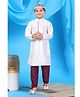 Pehanaava Cotton Blend Eid Theme Full Sleeves Solid Kurta Pyjama & Cap Set - Royal White
