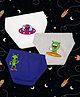NUSYL Cotton Pack Of 3 Space Theme Printed Briefs - White Grey & Royal Blue