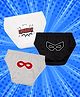 NUSYL Cotton Pack Of 3 Superhero Text Printed Briefs - White Black & Grey