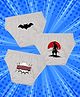 NUSYL Cotton Pack Of 3 Superhero Text & Bat Printed Briefs - Grey