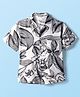 CrayonFlakes Rayon Half Sleeves Floral Printed Shirt - Off White