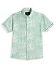 Charchit Cotton Blend Half Sleeves Floral Printed Shirt -Sea Green