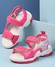 Cute Walk by Babyhug Velcro Closure Sandals with Hearts Print - Fuchsia