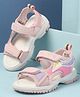 Cute Walk by Babyhug Velcro Closure Sandals with Hearts Print - Pink